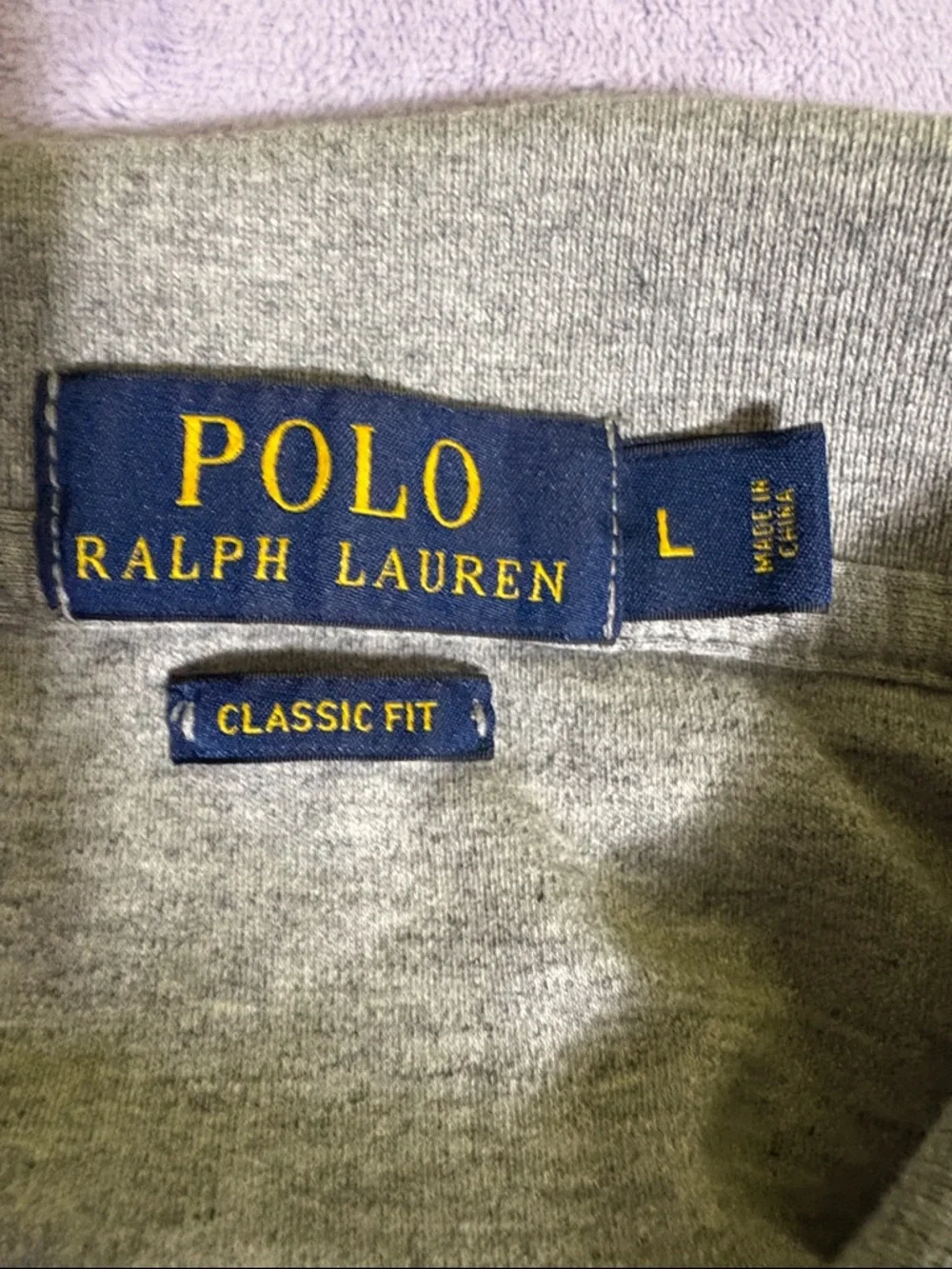Polo Ralph Lauren Mens L Classic Fit Heather Gray Polo Shirt Pony 100% cotton